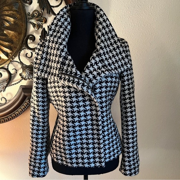 Talbots Women’s Black White Houndstooth Wool Blend Blazer Coat Jacket 6P - Picture 15 of 16